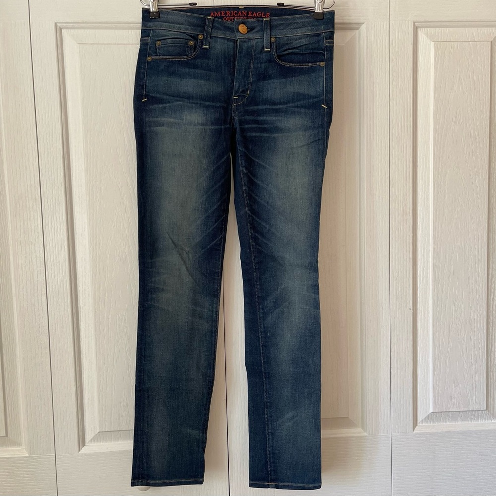 American Eagle Jeans, Women's, Jeans, skinny, Stretch, 4 regular, Blue Jeans.